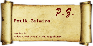Petik Zelmira névjegykártya